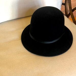 Black wool cloche